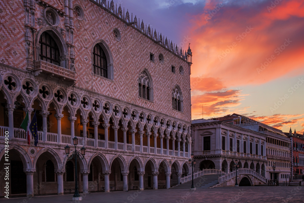 Venice's Doges Palace at sunrise