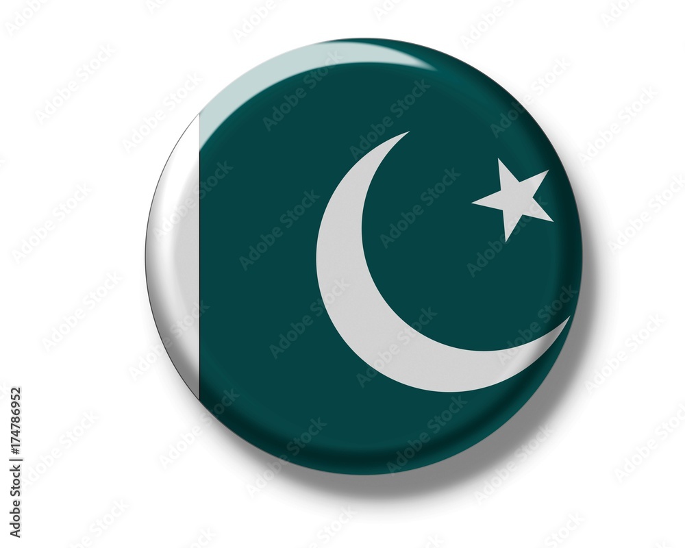 Button badge, flag of Pakistan Button badge, flag of Pakistan