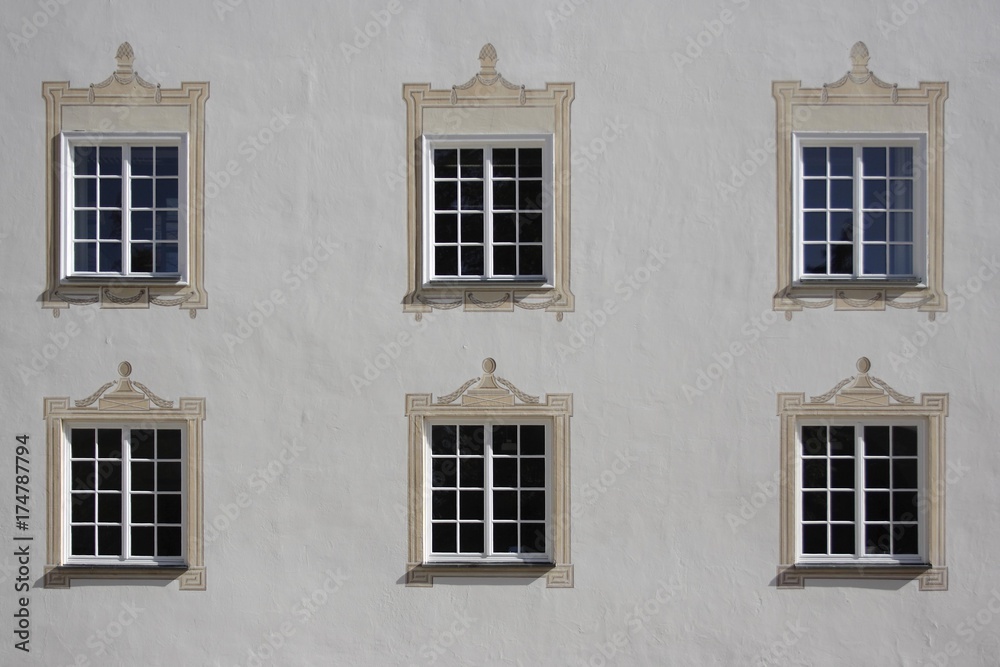 Window facade of the Fuerstenbau, Princes Building, Ochsenhausen, Baden-Wuerttemberg, Germany, Europe