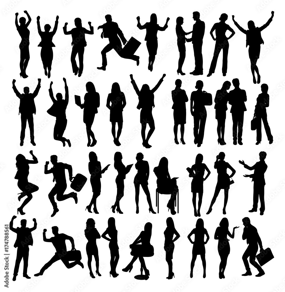 Secretary and Business Silhouettes, art vector design Secretary and Business Silhouettes, art vector design