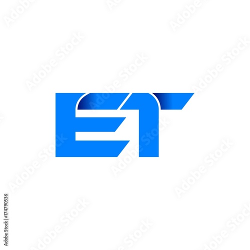 et logo initial logo vector modern blue fold style