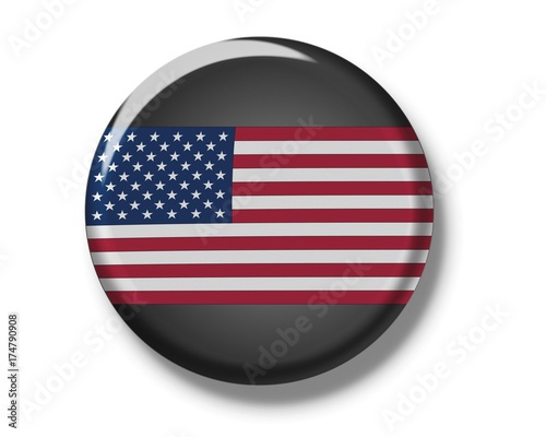Button badge, flag, United States of America