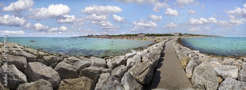 Panoramic view of the beach of Cavallino near Venice, Veneto, Italy, Europe