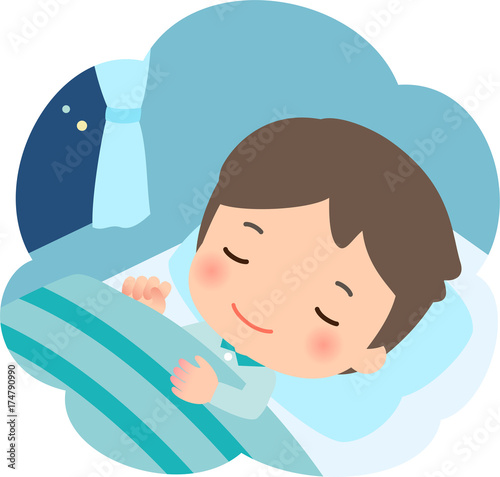 穏やかな表情で眠る若い男性