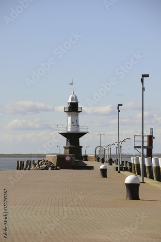 Lighthouse in Brunsbuttel, Schleswig-Holstein, Germany, Europe photo