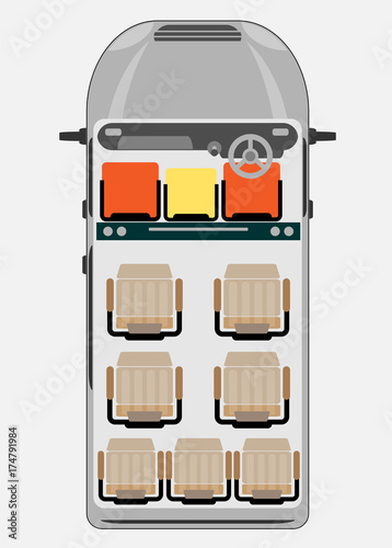 Seat Map of Passenger Van Car