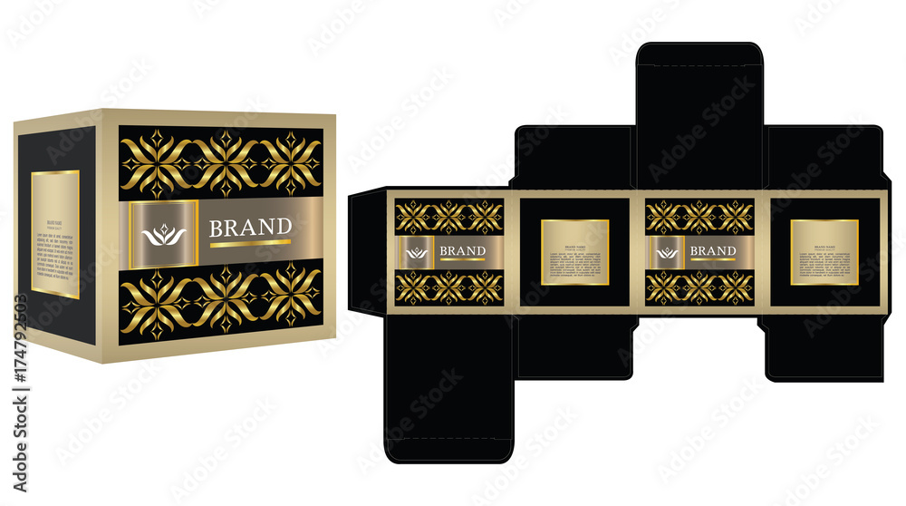 Packaging design, luxury box design template and mockup box ...