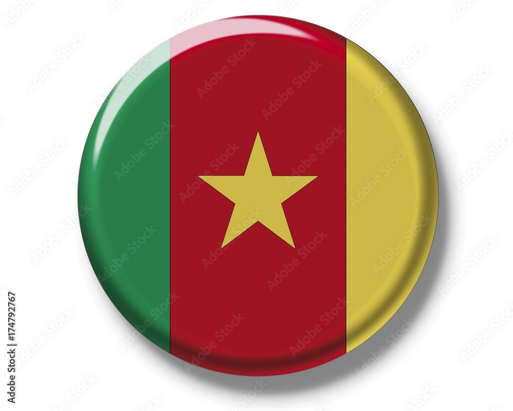 Button, flag of Cameroon Button, flag of Cameroon
