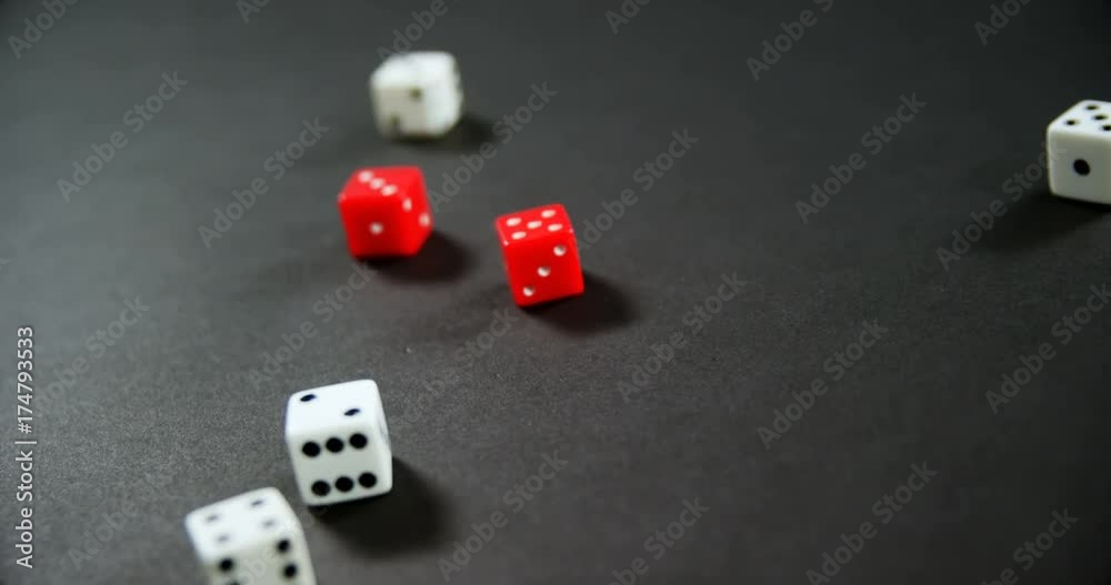 Dice on poker table Dice on poker table