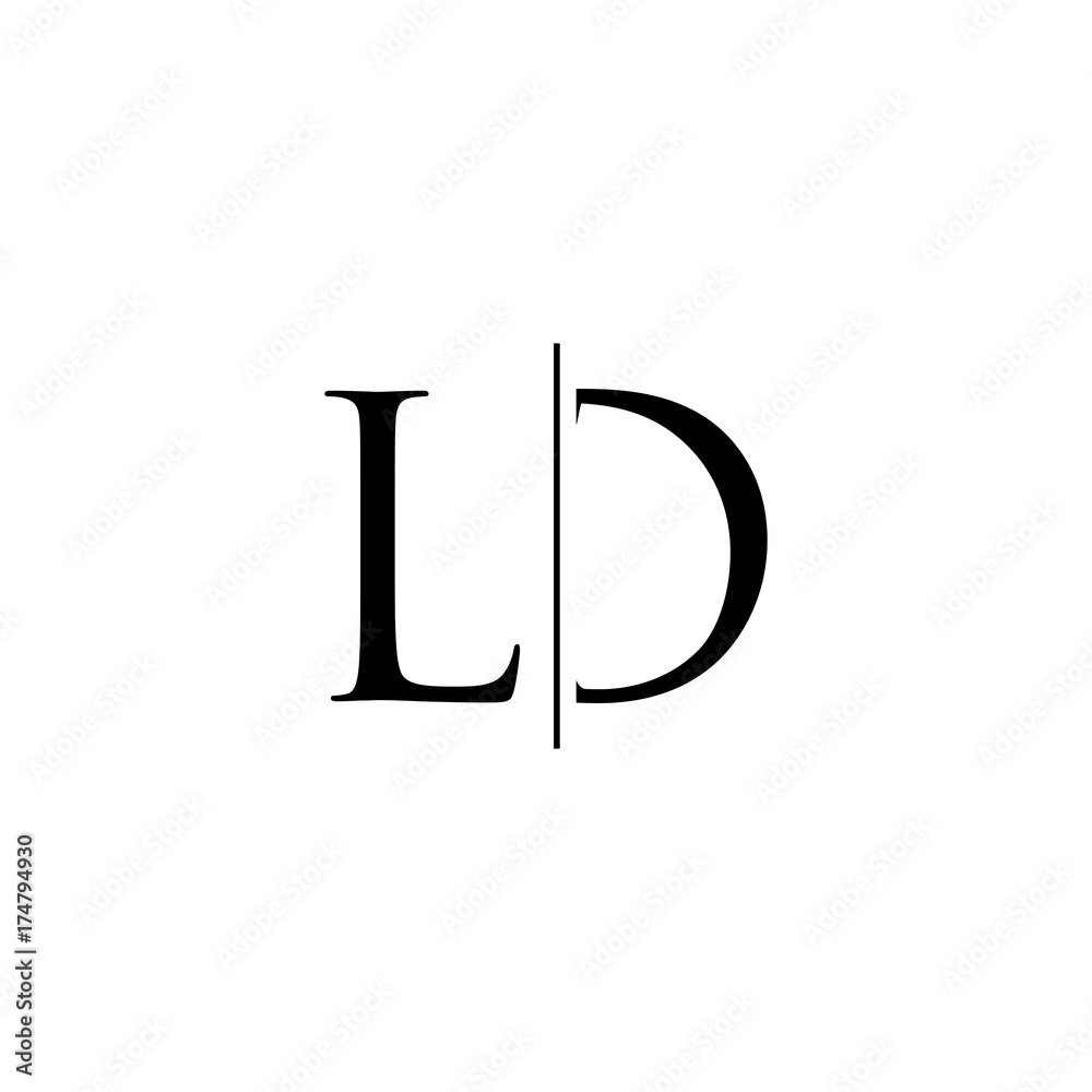 l and d icon letter logo - obrazy, fototapety, plakaty 