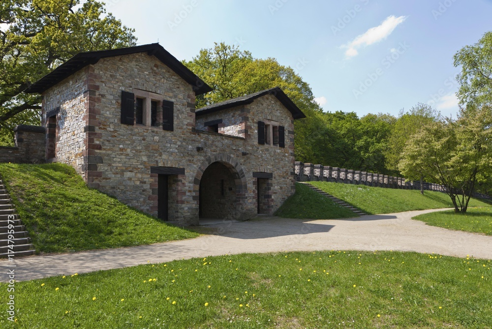 Reconstructed Saalburg Roman fort, Limes, UNESCO World Heritage Site, Taunus region, Hesse, Germany, Europe