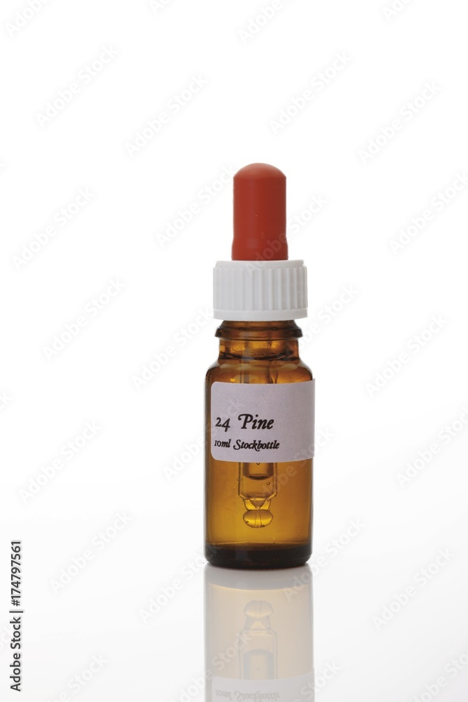 Bach flowers, drops in a stock bottle with a glass pipette, Pine Bach flowers, drops in a stock bottle with a glass pipette, Pine
