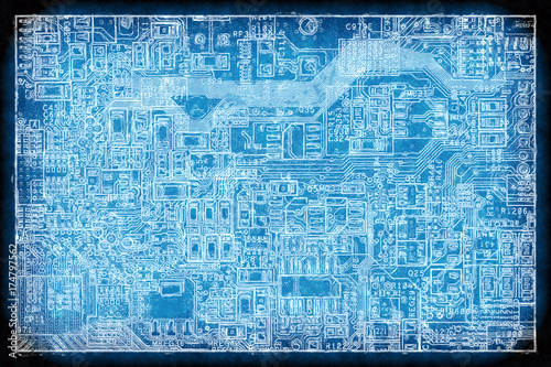 Circuit board blueprint background