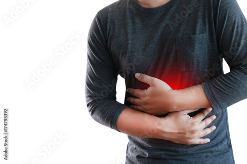 MAN with symptomatic acid reflux , suffering from acid reflux