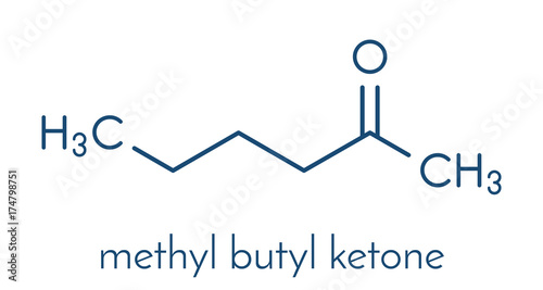 Billede på lærred Methyl butyl ketone (MBK, 2-hexanone) solvent molecule