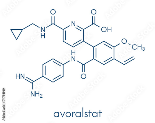 Avoralstat hereditary angioedema (HAE) drug molecule. Skeletal formula.
