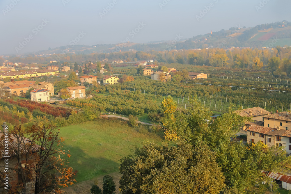 Panorama of Vignola, Italy. Top view