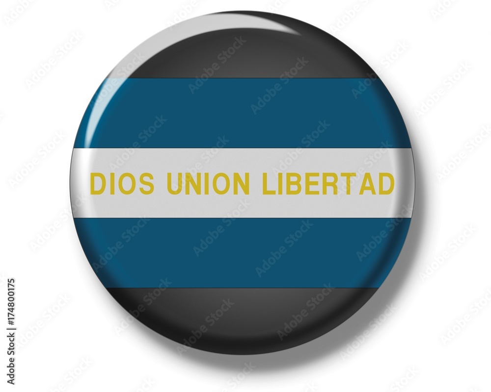 Button, flag of El Salvador, writing Button, flag of El Salvador, writing