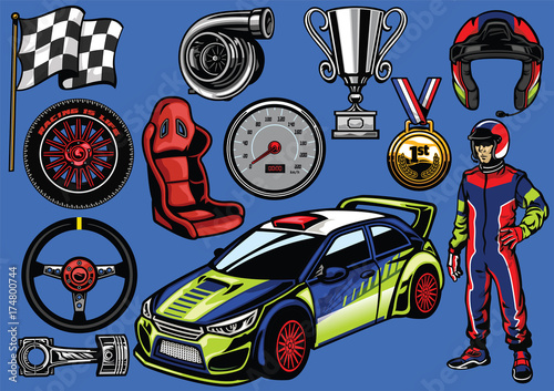 set of rally car color