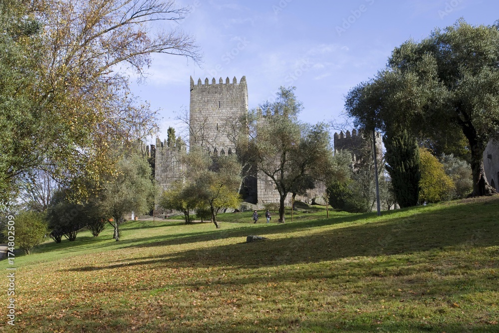 Historic castle Castelo de Guimaraes, Guimaraes, Portugal, Europe