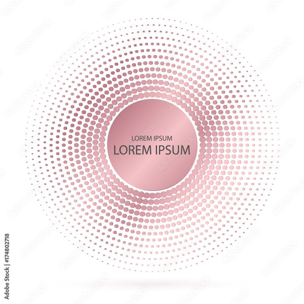 Black Abstract Halftone Circle Frame Logo, vector illustration