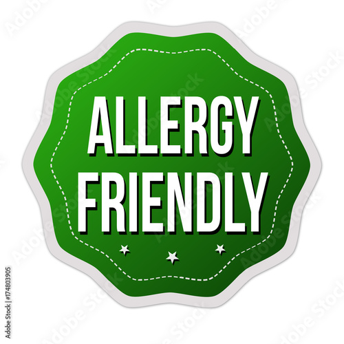 Allergy friendly  label or sticker
