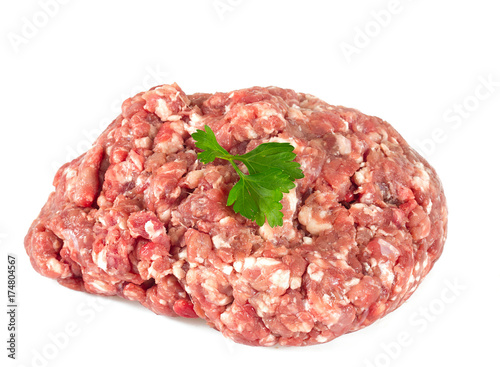 raw minced meat isolated photo