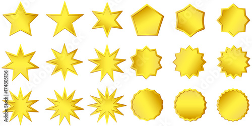 Premium quality golden label over white background.Gold Sign. Limited Edition, For Sale sticker. Logo