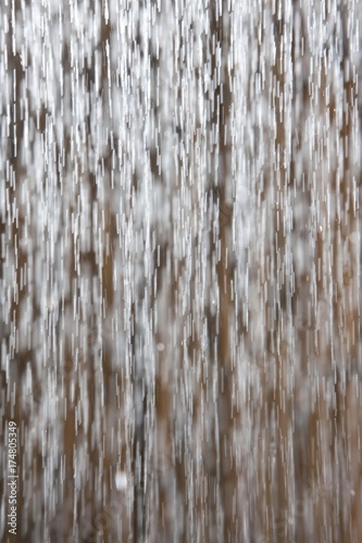 Dropping water, water drops, in front of bamboo