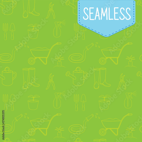 Vector seamless green pattern of