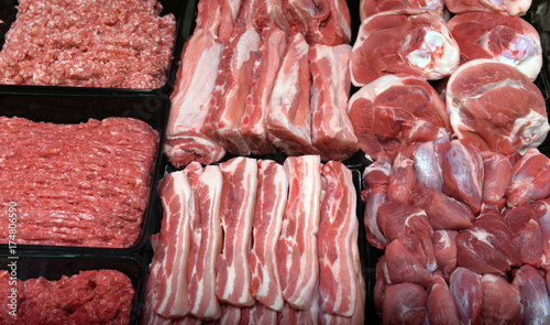 Meat on market in Sofia