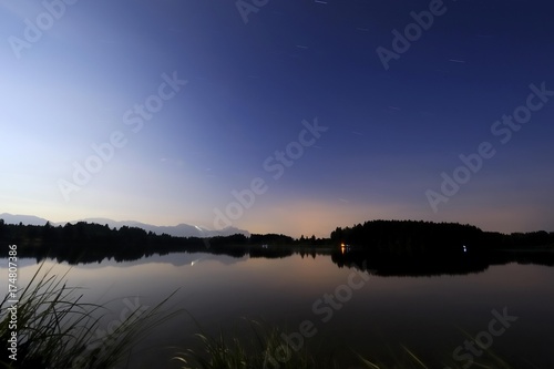 Mountain lake at twilight, Fuessen, Bavaria, Germany, Europe