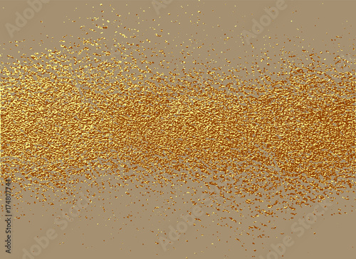 Gold grunge texture to create distressed effect. Patina scratch golden elements. Vintage abstract illustration.