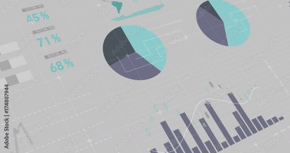 Digital composite of financial charts 