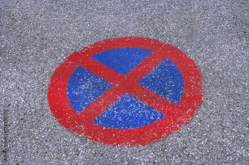 No stopping sign painted on asphalt © imageBROKER