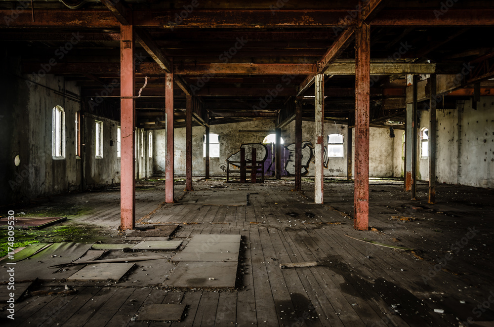 Empty factory hall