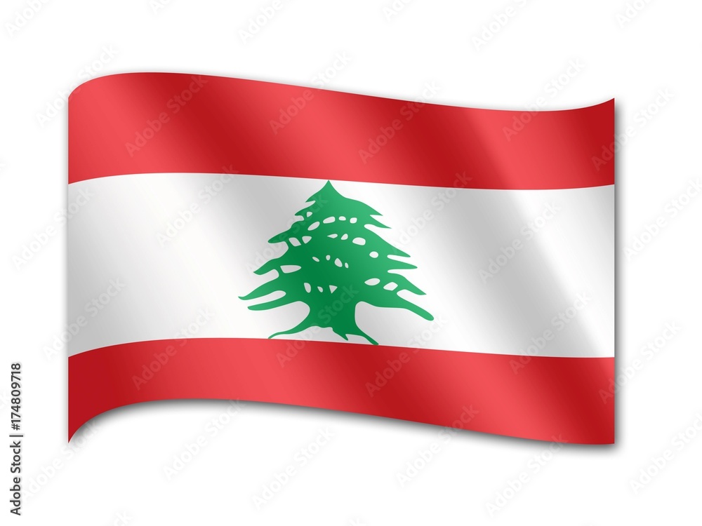 Naklejka premium Flag of Lebanon