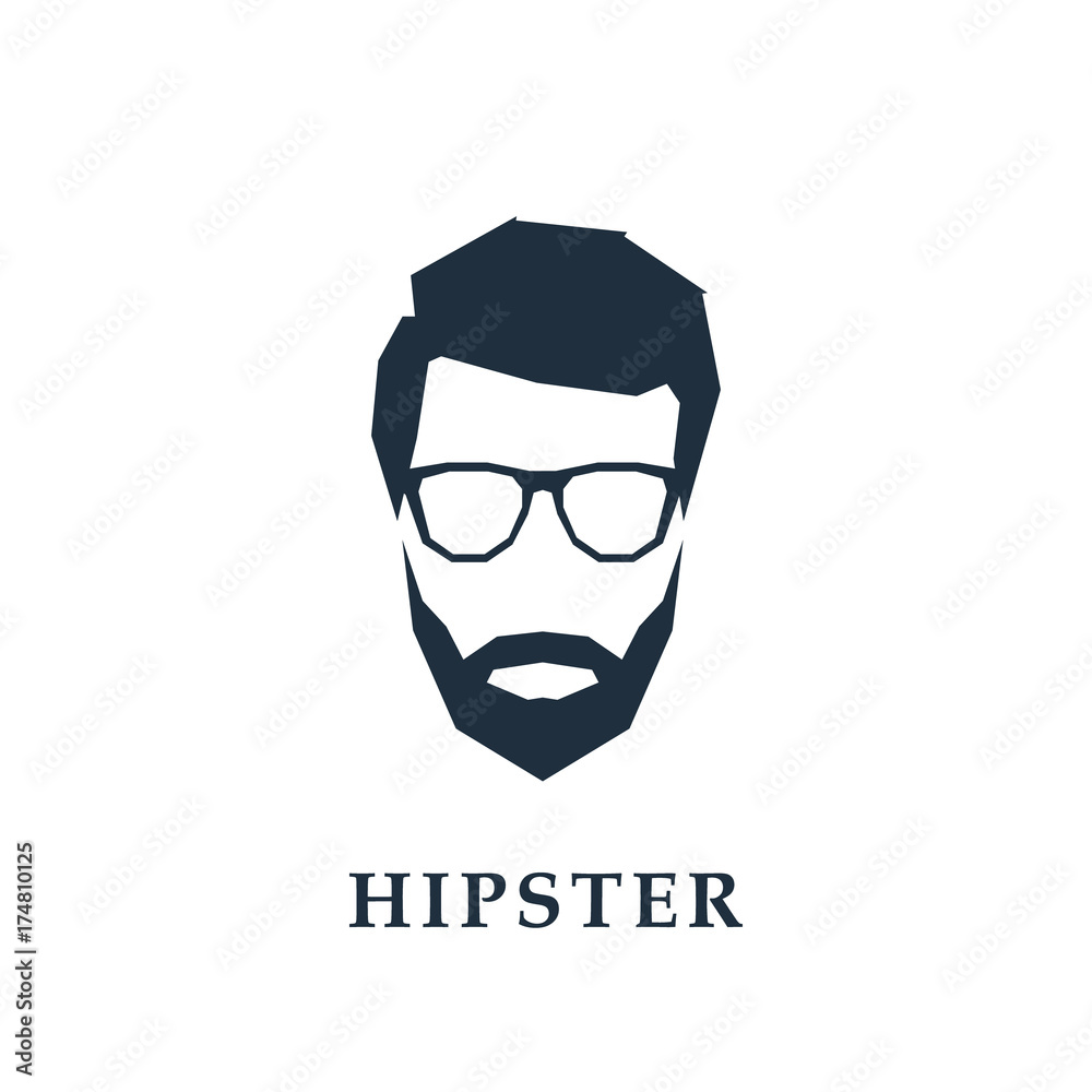 Avatar of a hipster head with glasses. Vector illustration. Avatar of a hipster head with glasses. Vector illustration.