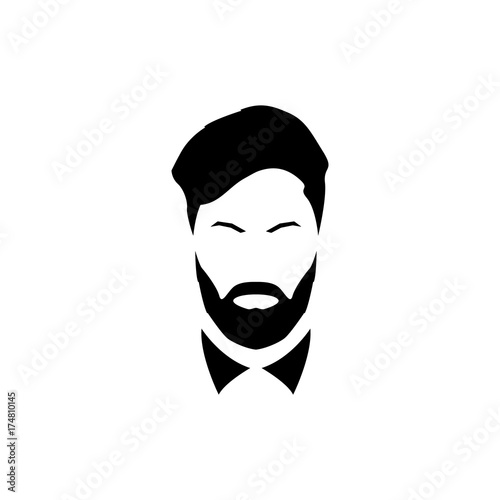 Avatar of a gentleman with a beard and mustache. Vector illustration.