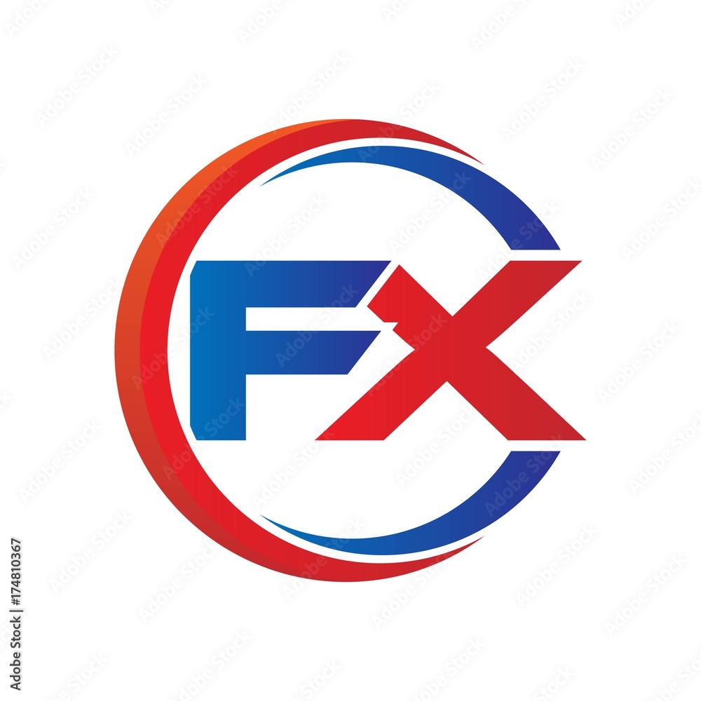 FX logo. FX design. Blue and red FX letter. FX letter logo design. Initial  letter FX linked circle uppercase monogram logo. 11563951 Vector Art at  Vecteezy