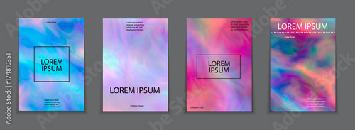 Liquid color splash covers set. Set of modern marble splatters. Design elements for poster, cover, card, brochure, banner .