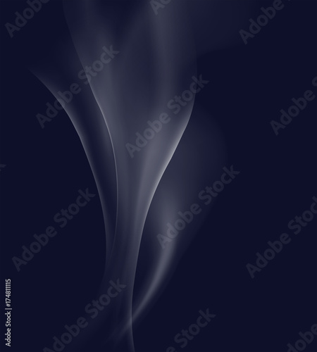 Background design with white smoke on dark blue background