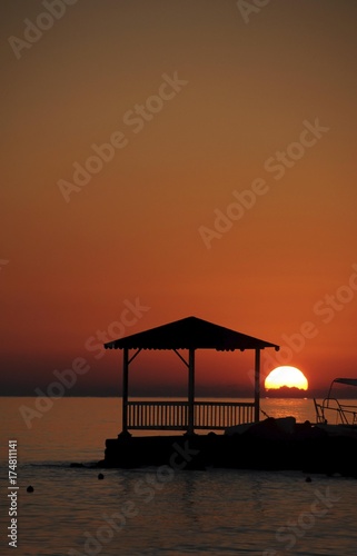 Sunrise, Cretan Sea, Stalida, Stalis, Crete, Greece, Europe