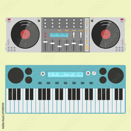Hip hop accessory musician instruments breakdance expressive rap music dj vector illustration.