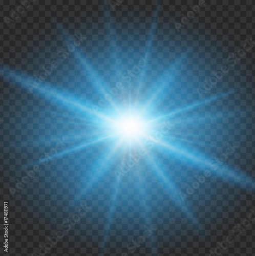 Blue light on gray background