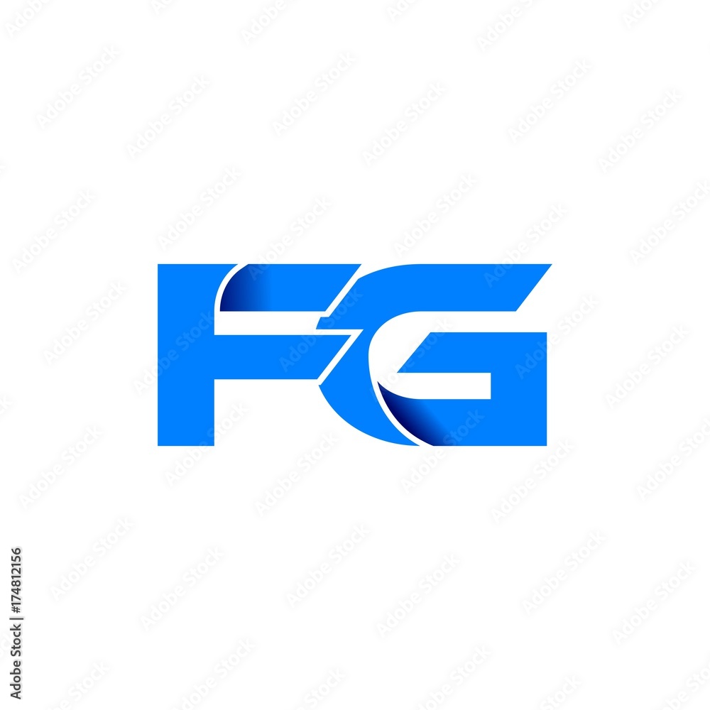 fg logo initial logo vector modern blue fold style fg logo initial logo vector modern blue fold style