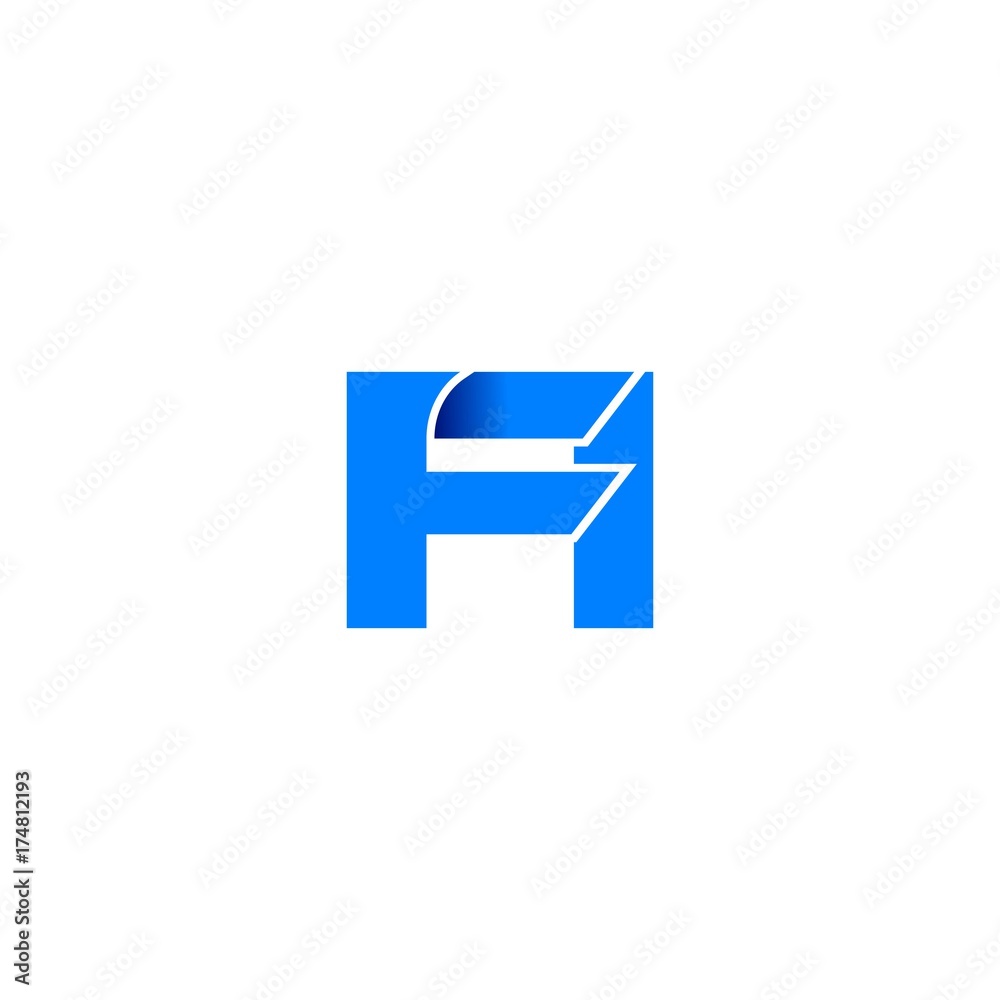 fi logo initial logo vector modern blue fold style fi logo initial logo vector modern blue fold style