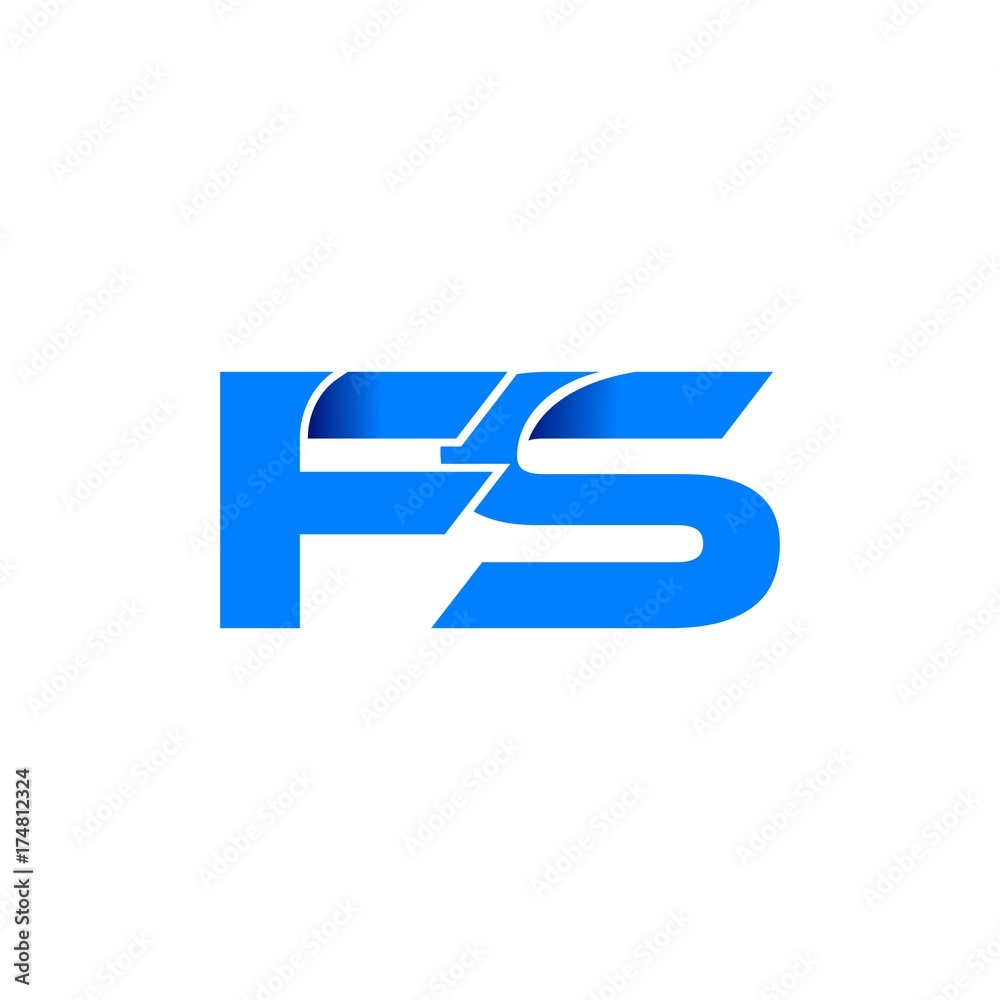 fs logo initial logo vector modern blue fold style fs logo initial logo vector modern blue fold style