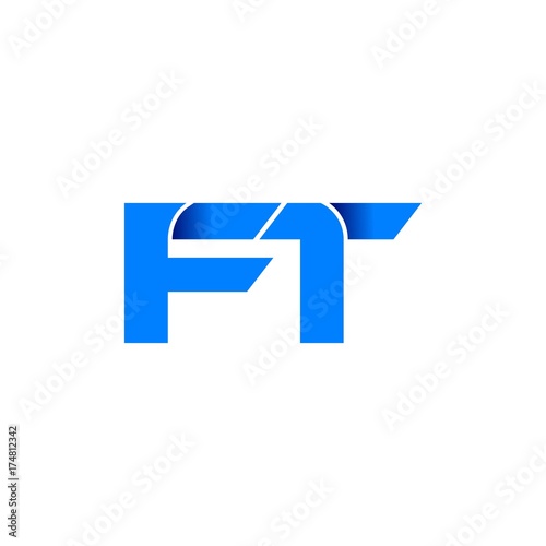 ft logo initial logo vector modern blue fold style