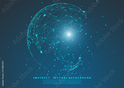 point and line composed world map,representing the global,Global network connection,international meaning.